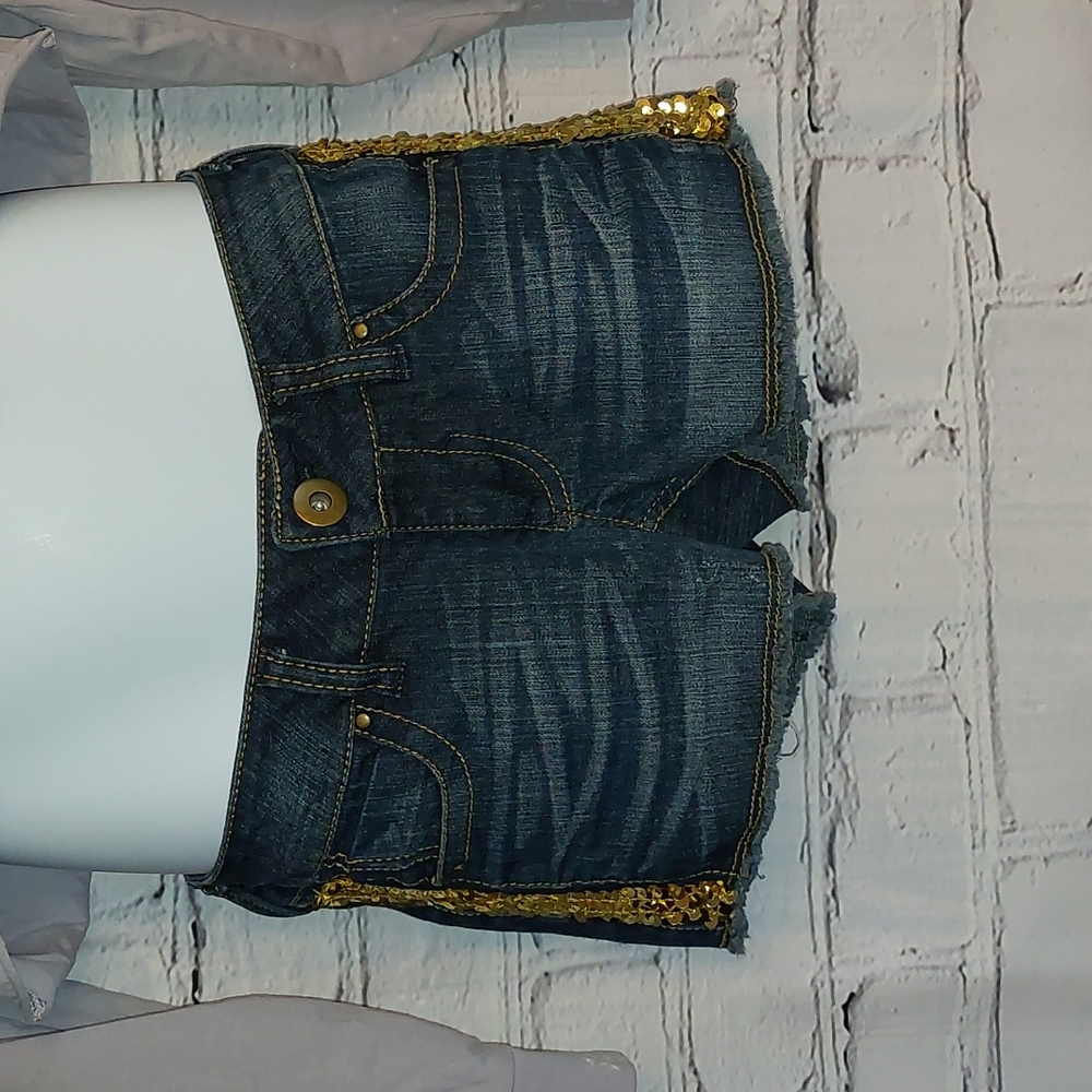 Sequin Mudd Jean Shorts Size 0 XXS
